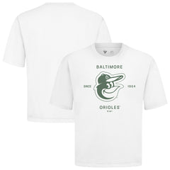 Baltimore Orioles Levelwear Crossway Oversized Luxe Signature Knit T-Shirt - White T-shirts