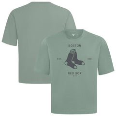 Boston Red Sox Levelwear Crossway Oversized Luxe Signature Knit T-Shirt - Green T-shirts