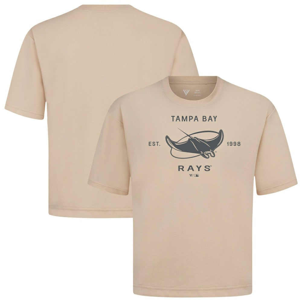 Tampa Bay Rays Levelwear Crossway Oversized Luxe Signature Knit T-Shirt - Khaki T-shirts