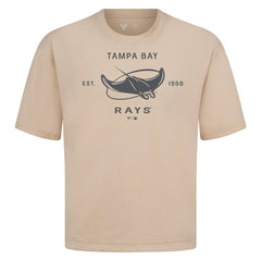 Tampa Bay Rays Levelwear Crossway Oversized Luxe Signature Knit T-Shirt - Khaki T-shirts
