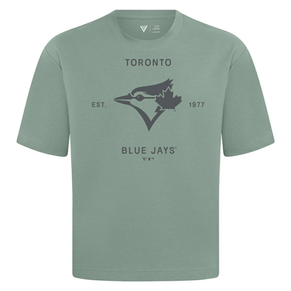 Toronto Blue Jays Levelwear Crossway Oversized Luxe Signature Knit T-Shirt - Green T-shirts