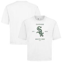 Chicago White Sox Levelwear Crossway Oversized Luxe Signature Knit T-Shirt - White T-shirts