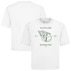 Cleveland Guardians Levelwear Crossway Oversized Luxe Signature Knit T-Shirt - White T-shirts