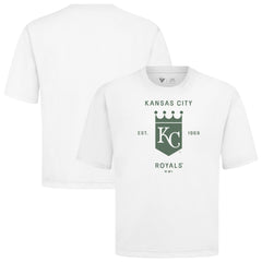 Kansas City Royals Levelwear Crossway Oversized Luxe Signature Knit T-Shirt - White T-shirts