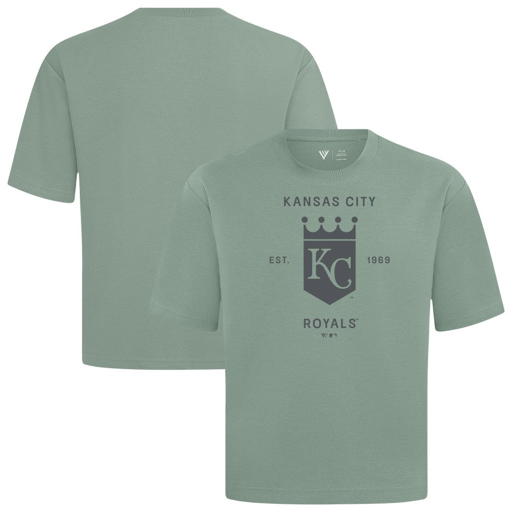 Kansas City Royals Levelwear Crossway Oversized Luxe Signature Knit T-Shirt - Green T-shirts
