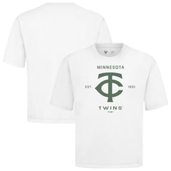 Minnesota Twins Levelwear Crossway Oversized Luxe Signature Knit T-Shirt - White T-shirts