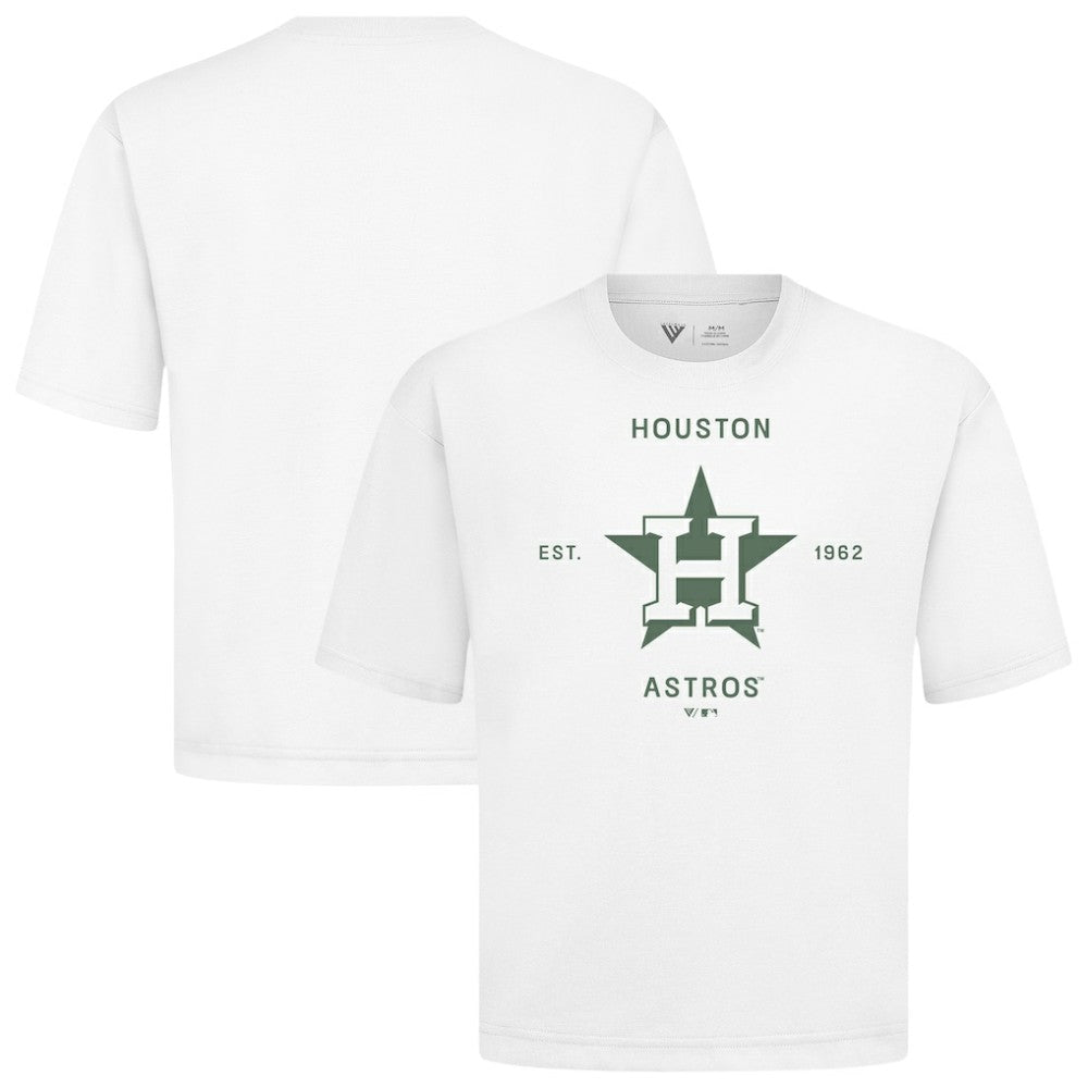 Houston Astros Levelwear Crossway Oversized Luxe Signature Knit T-Shirt - White T-shirts