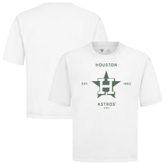 Houston Astros Levelwear Crossway Oversized Luxe Signature Knit T-Shirt - White T-shirts