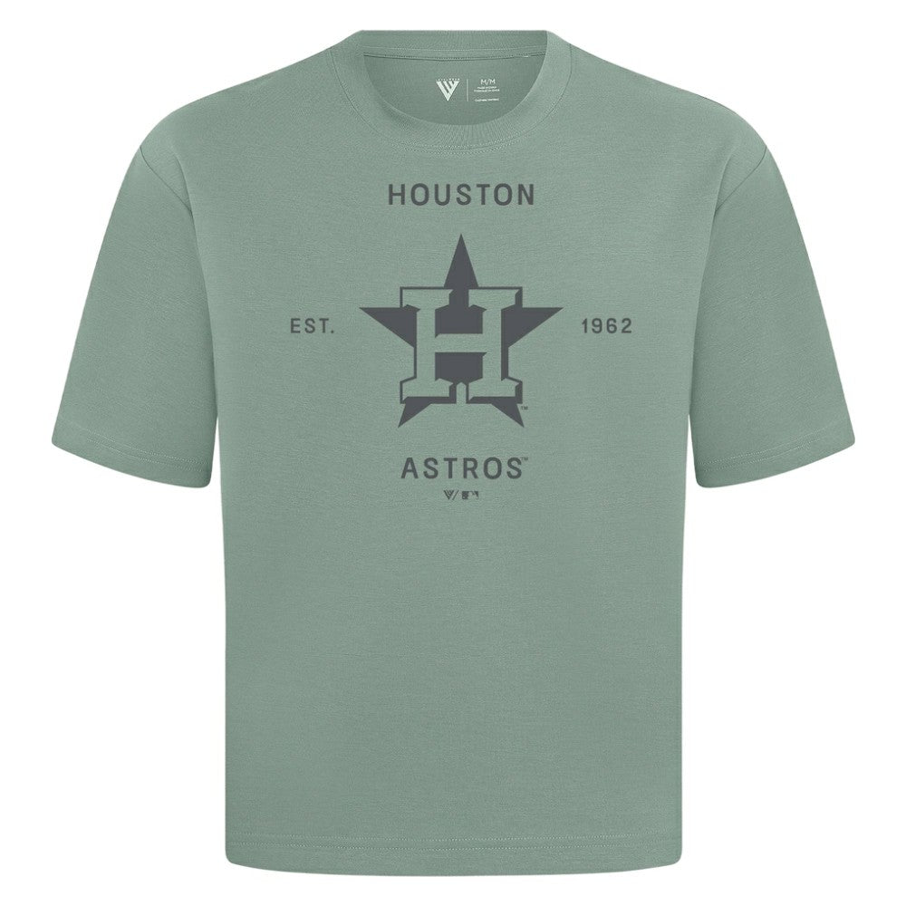 Houston Astros Levelwear Crossway Oversized Luxe Signature Knit T-Shirt - Green T-shirts