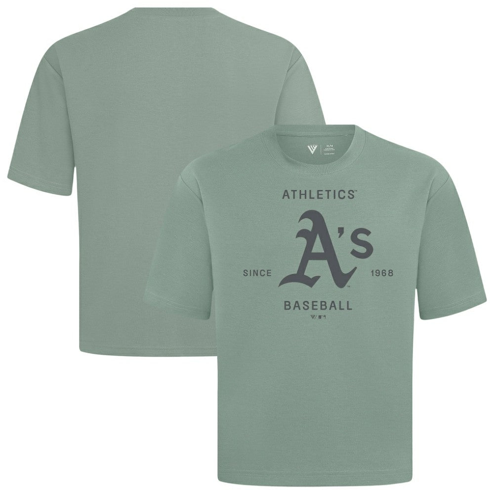 Athletics Levelwear Crossway Oversized Luxe Signature Knit T-Shirt - Green T-shirts