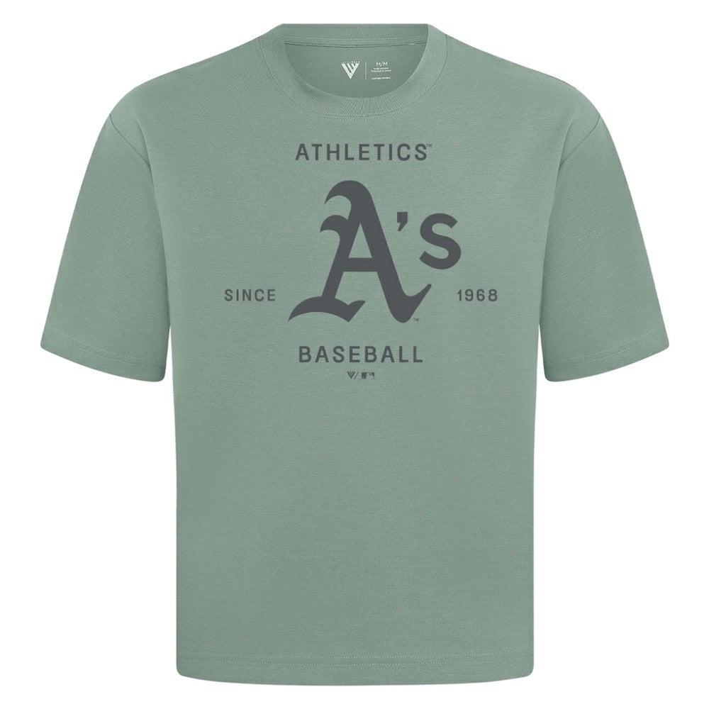 Athletics Levelwear Crossway Oversized Luxe Signature Knit T-Shirt - Green T-shirts