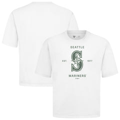 Seattle Mariners Levelwear Crossway Oversized Luxe Signature Knit T-Shirt - White T-shirts