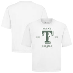 Texas Rangers Levelwear Crossway Oversized Luxe Signature Knit T-Shirt - White T-shirts