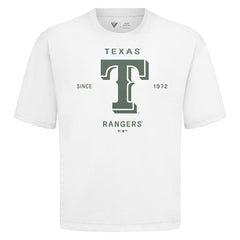 Texas Rangers Levelwear Crossway Oversized Luxe Signature Knit T-Shirt - White T-shirts