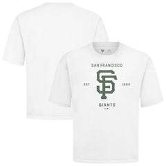 San Francisco Giants Levelwear Crossway Oversized Luxe Signature Knit T-Shirt - White T-shirts