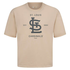 St. Louis Cardinals Levelwear Crossway Oversized Luxe Signature Knit T-Shirt - Khaki T-shirts