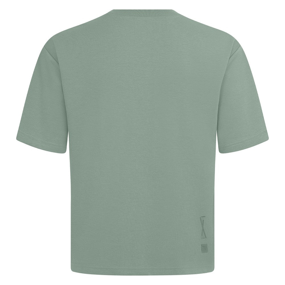 Cincinnati Reds Levelwear Crossway Oversized Luxe Signature Knit T-Shirt - Green T-shirts