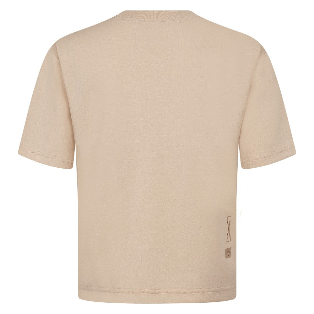 Milwaukee Brewers Levelwear Crossway Oversized Luxe Signature Knit T-Shirt - Khaki T-shirts
