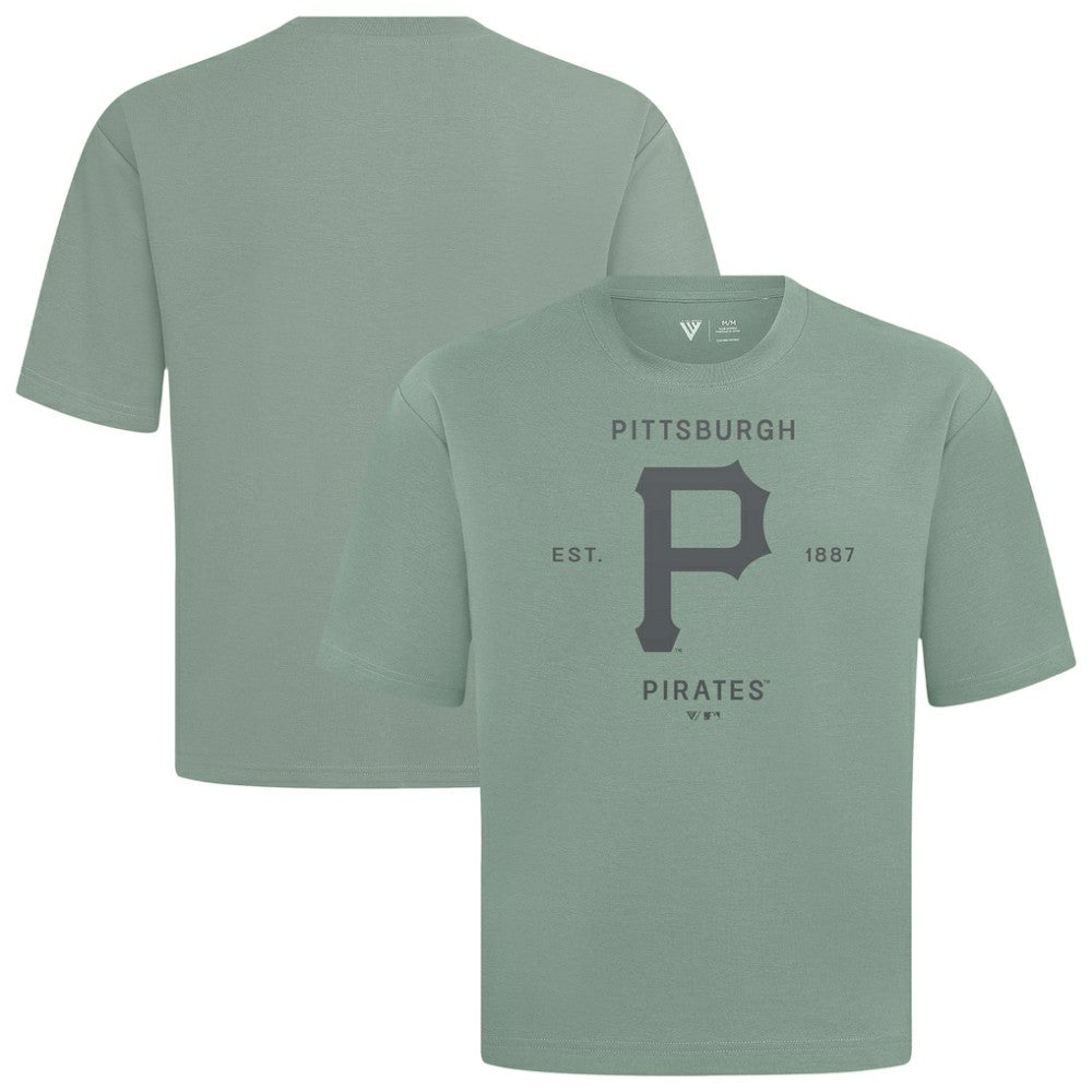 Pittsburgh Pirates Levelwear Crossway Oversized Luxe Signature Knit T-Shirt - Green T-shirts