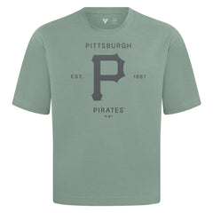 Pittsburgh Pirates Levelwear Crossway Oversized Luxe Signature Knit T-Shirt - Green T-shirts