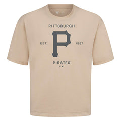 Pittsburgh Pirates Levelwear Crossway Oversized Luxe Signature Knit T-Shirt - Khaki T-shirts