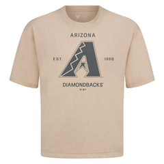 Arizona Diamondbacks Levelwear Crossway Oversized Luxe Signature Knit T-Shirt - Khaki T-shirts