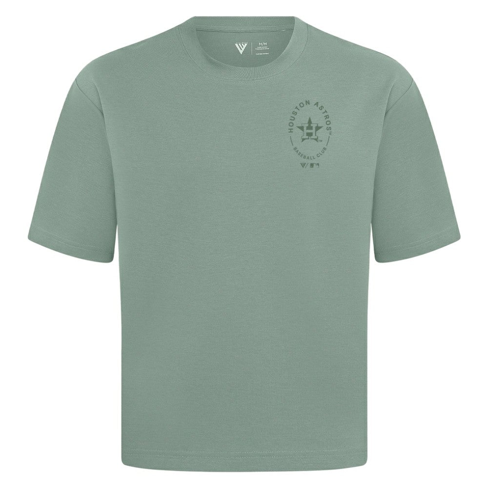 Houston Astros Levelwear Signet Oversized Luxe Signature Knit T-Shirt - Green T-shirts