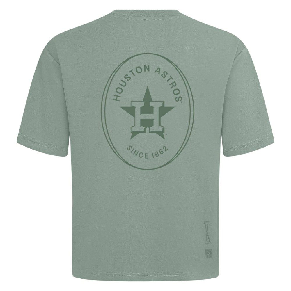Houston Astros Levelwear Signet Oversized Luxe Signature Knit T-Shirt - Green T-shirts
