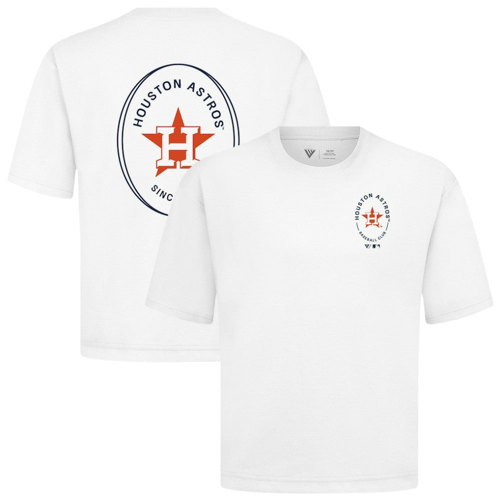 Houston Astros Levelwear Signet Oversized Luxe Signature Knit T-Shirt - White T-shirts