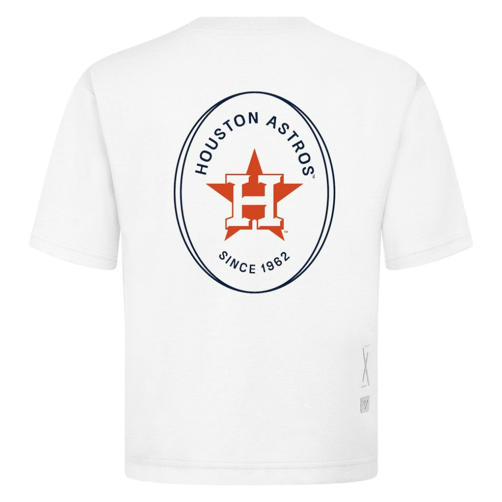 Houston Astros Levelwear Signet Oversized Luxe Signature Knit T-Shirt - White T-shirts
