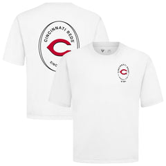 Cincinnati Reds Levelwear Signet Oversized Luxe Signature Knit T-Shirt - White T-shirts
