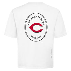 Cincinnati Reds Levelwear Signet Oversized Luxe Signature Knit T-Shirt - White T-shirts