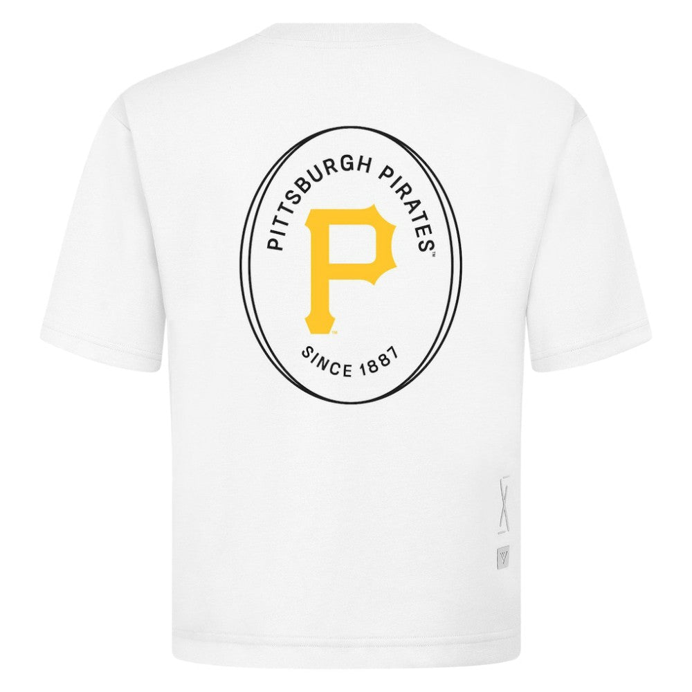 Pittsburgh Pirates Levelwear Signet Oversized Luxe Signature Knit T-Shirt - White T-shirts
