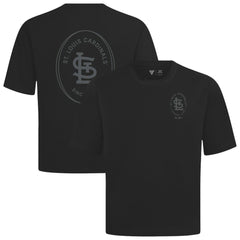 St. Louis Cardinals Levelwear Signet Oversized Luxe Signature Knit T-Shirt - Black T-shirts