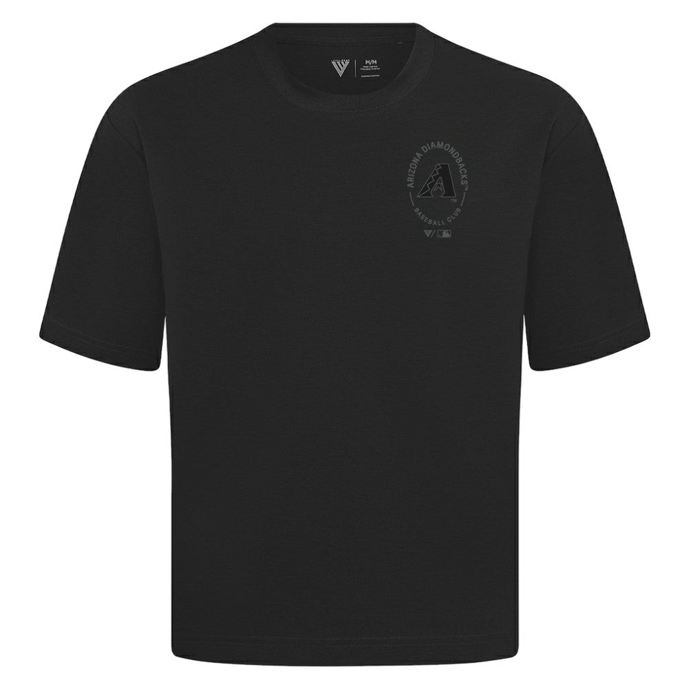Arizona Diamondbacks Levelwear Signet Oversized Luxe Signature Knit T-Shirt - Black T-shirts