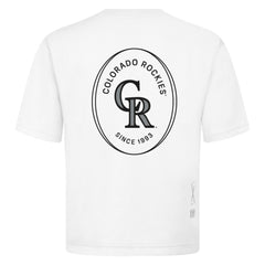 Colorado Rockies Levelwear Signet Oversized Luxe Signature Knit T-Shirt - White T-shirts