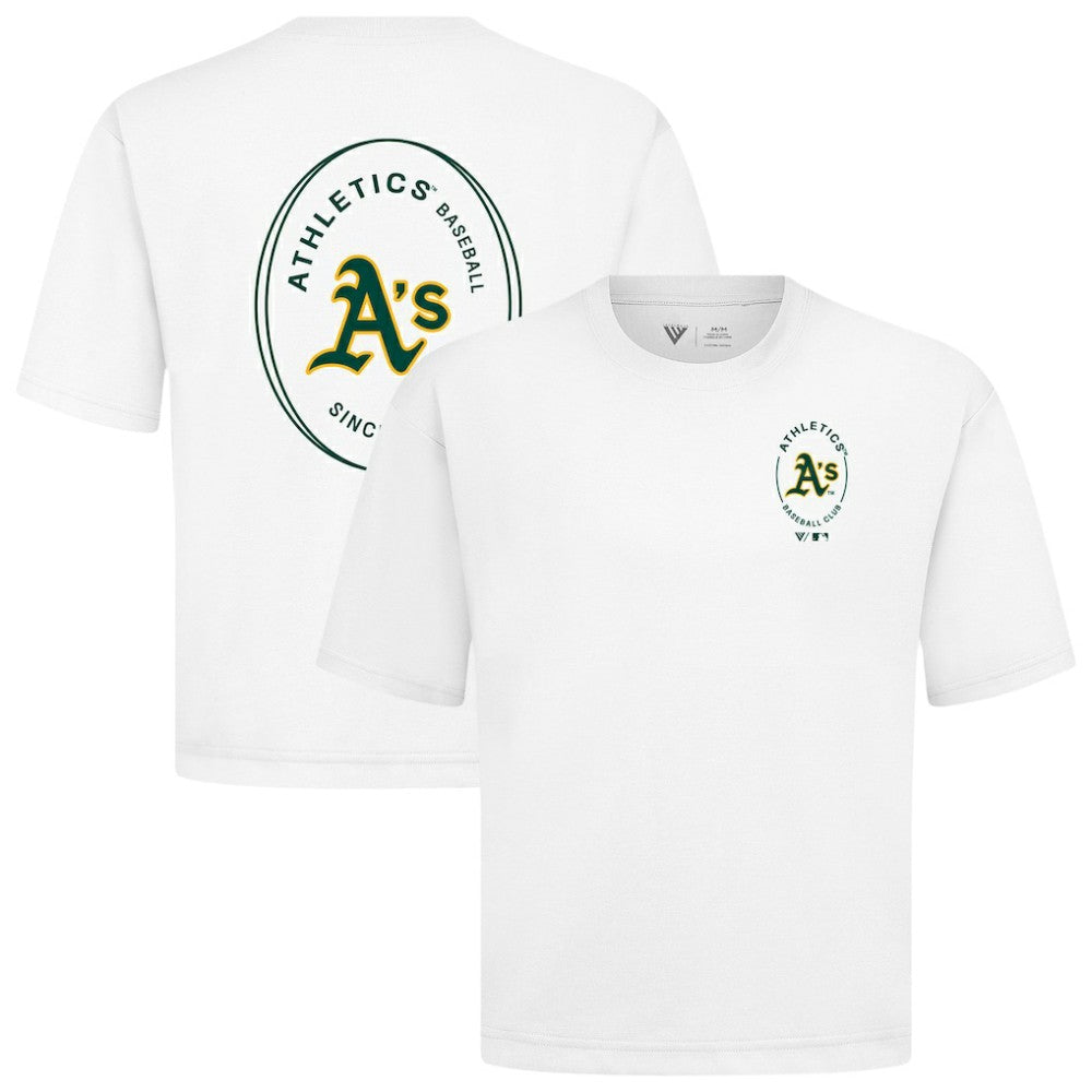 Athletics Levelwear Signet Oversized Luxe Signature Knit T-Shirt - White T-shirts