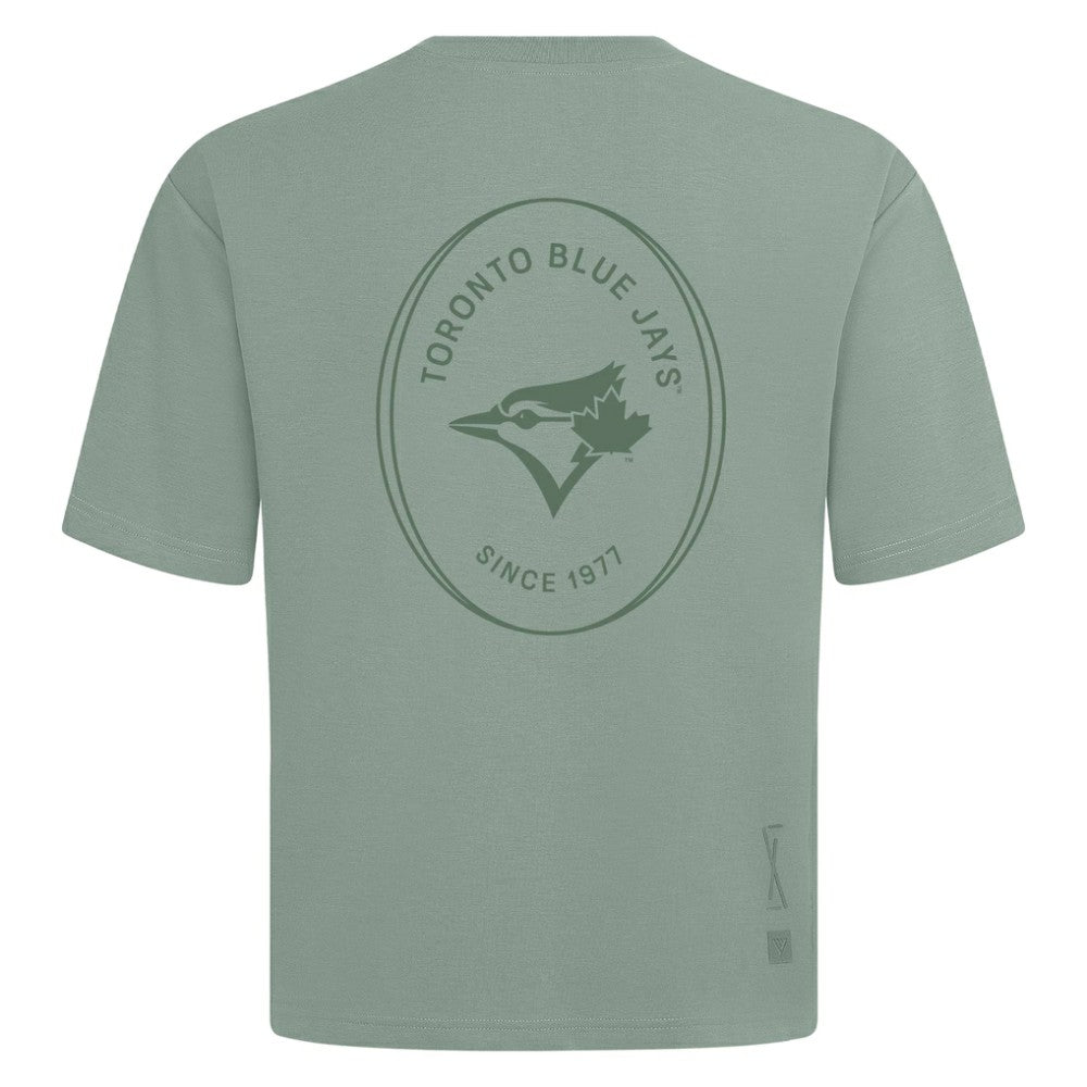 Toronto Blue Jays Levelwear Signet Oversized Luxe Signature Knit T-Shirt - Green T-shirts