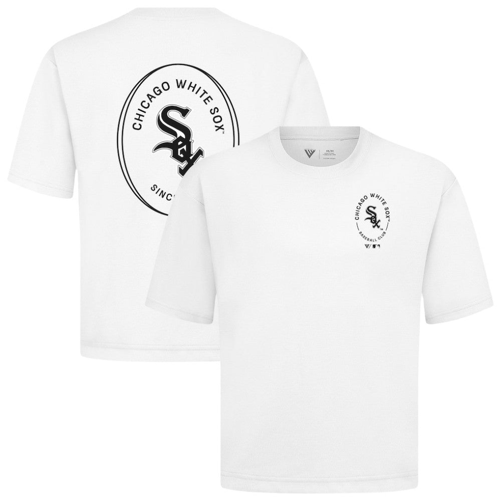 Chicago White Sox Levelwear Signet Oversized Luxe Signature Knit T-Shirt - White T-shirts
