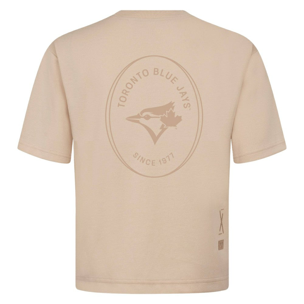 Toronto Blue Jays Levelwear Signet Oversized Luxe Signature Knit T-Shirt - Khaki T-shirts