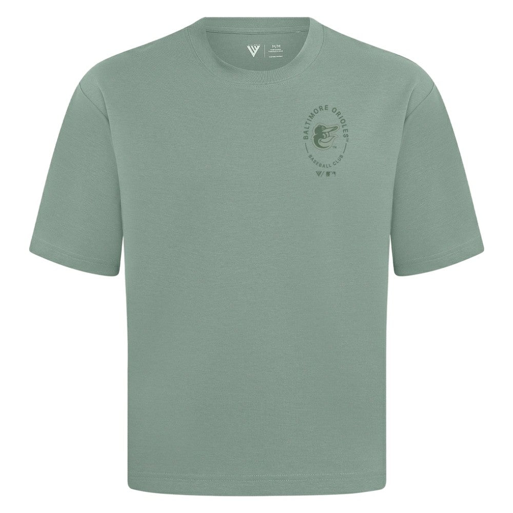 Baltimore Orioles Levelwear Signet Oversized Luxe Signature Knit T-Shirt - Green T-shirts
