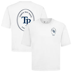 Tampa Bay Rays Levelwear Signet Oversized Luxe Signature Knit T-Shirt - White T-shirts