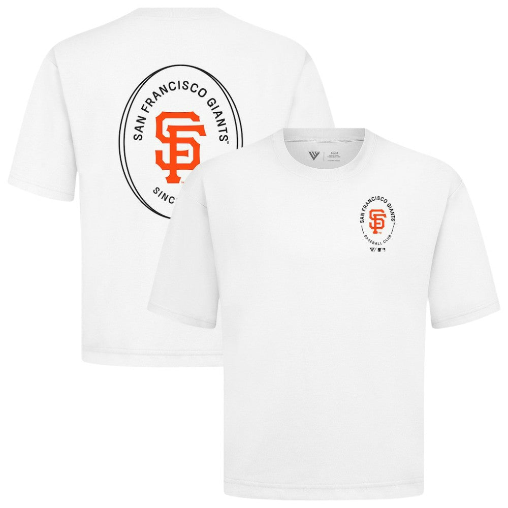 San Francisco Giants Levelwear Register Oversized Luxe Signature Knit T-Shirt - White T-shirts