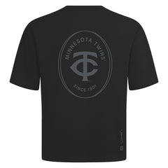 Minnesota Twins Levelwear Register Oversized Luxe Signature Knit T-Shirt - Black T-shirts