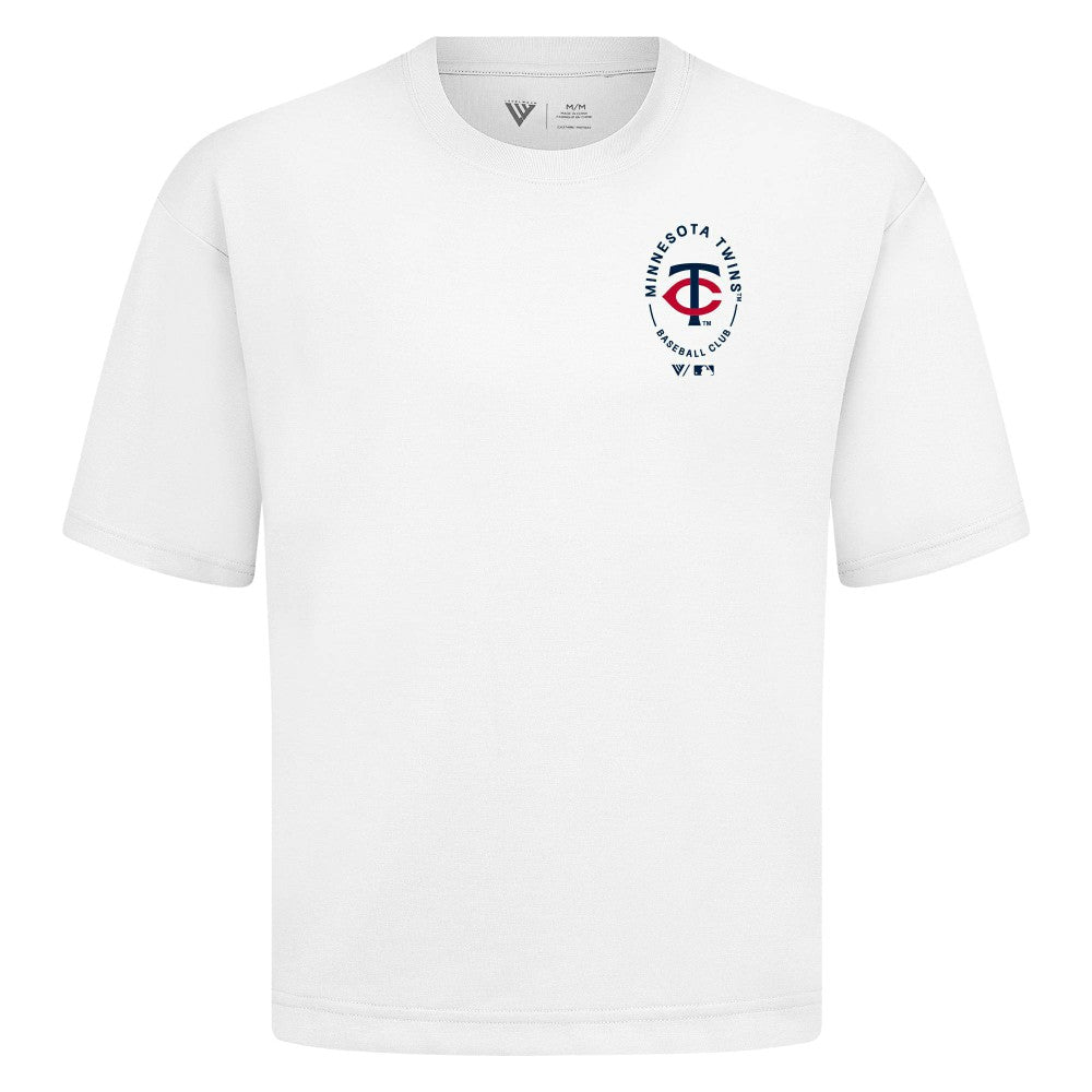 Minnesota Twins Levelwear Register Oversized Luxe Signature Knit T-Shirt - White T-shirts
