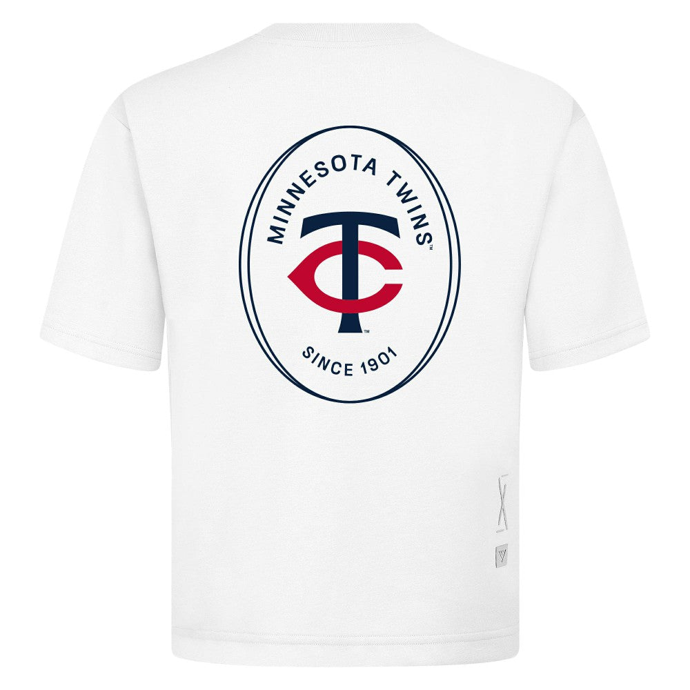 Minnesota Twins Levelwear Register Oversized Luxe Signature Knit T-Shirt - White T-shirts