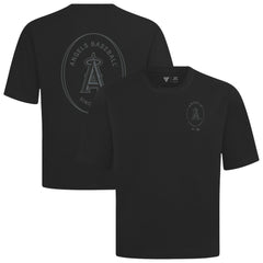Los Angeles Angels Levelwear Register Oversized Luxe Signature Knit T-Shirt - Black T-shirts