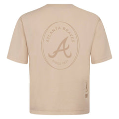 Atlanta Braves Levelwear Register Oversized Luxe Signature Knit T-Shirt - Khaki T-shirts
