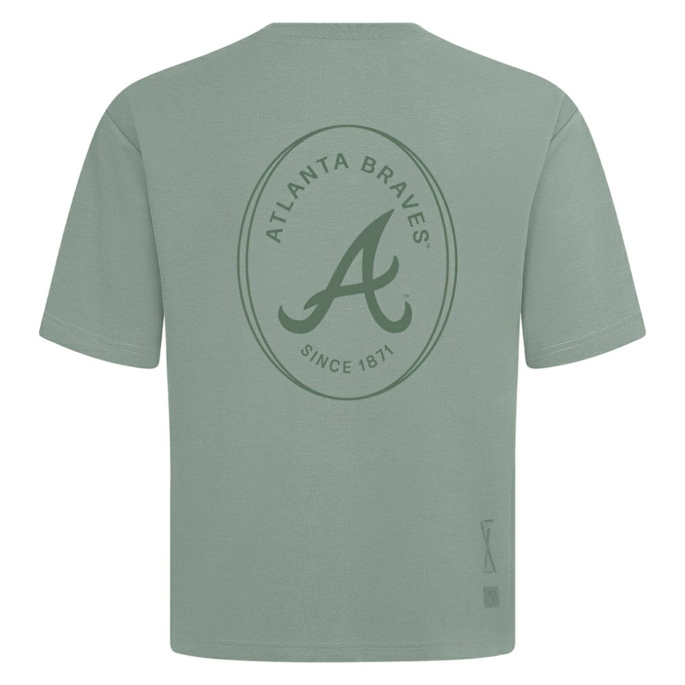 Atlanta Braves Levelwear Register Oversized Luxe Signature Knit T-Shirt - Green T-shirts
