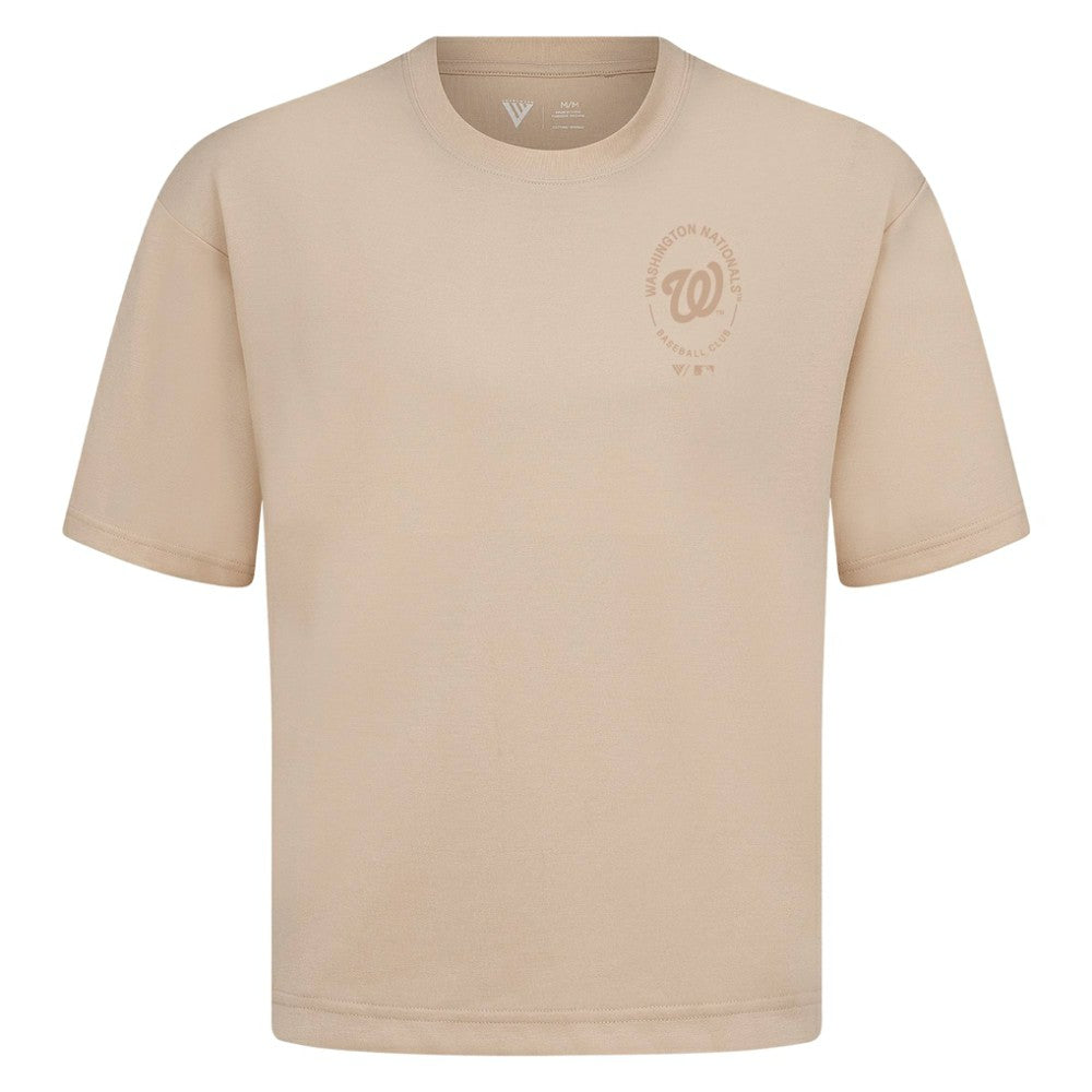 Washington Nationals Levelwear Register Oversized Luxe Signature Knit T-Shirt - Khaki T-shirts